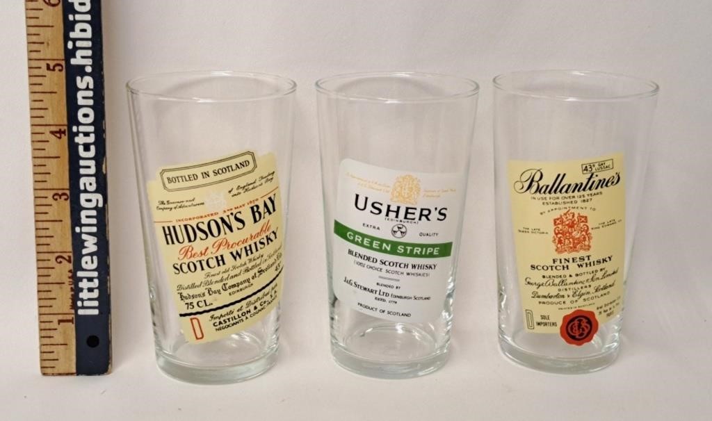 Scotch Glasses-HUDSON BAY/USHERS/BALLANTINES