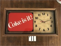 Coca-Cola Clock w/Burlap Backing