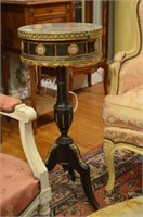 French style pedestal table with metal mounts