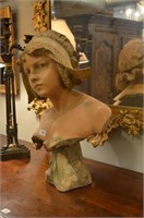 Terracotta Art Nouveau bust