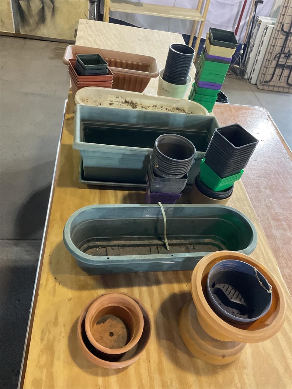 Assortment of flower pots and planters