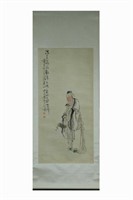 Chinese Ink Color Scroll Painting ,Signed