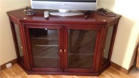 Lighted TV stand/curio cabinet, 57 inches long,