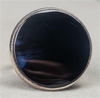E.Granit & Co Mid-Century Modern Silver Onyx Ring