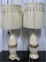 Pair of Vintage Ceramic Base Lamps (33"H) *LYR