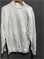 ($44) Turtleneck white Sweater for Women,M