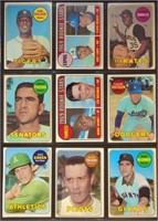 (9) 1969 Topps BB Cards w/ #528 Claude Osteen