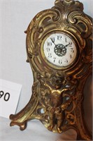 11" HEAVY POT METAL WIND-UP ANGEL CLOCK