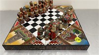 10X10.5 SPANISH VS AZTEC & MAYA  CHESS SET