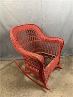 Red Wicker Rocking Chair