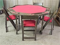 Vintage Kestell Poker/Game Table with 4 Chairs