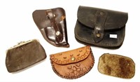 Collection early leather satchels & purses