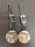 Pair of Vintage Bronze Mack Bulldog Watch Fobs.