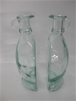 Pair Of 8.25" Tall Half Glass Jars