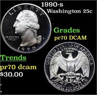 Proof 1990-s Washington Quarter 25c Grades GEM++ P