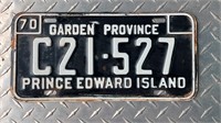 1970 PRINCE EDWARD ISLAND LICENCE PLATE