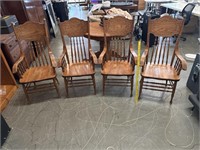 4 Spindle High Back Dining Arm Chairs