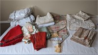 2 TABLE PADS, TABLE LINENS, RUNNER, AND CHRISTMAS