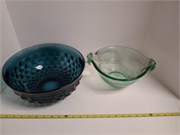 Large Colored Glass Serving Bowls