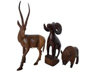 Wood Carved Wildlife Figurines