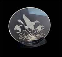 Etched Duck Scene Plaque by Campbell