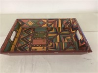 Decortive wooden tray