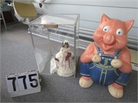 Giant ceramic piggy bank (1976), etc.