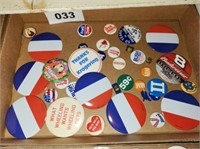 FLAT VARIOUS POLITICAL BUTTONS- PRESIDENTIAL &