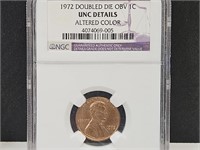1972 Doubled Die OBV Graded 1 Cent UNC Details