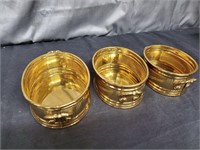 3 Piece Gold Colored Decorative Containers