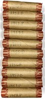 (10) Rolls 1950's Wheat Cent Penny Lot