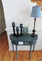 Dare Wood Industrial Foyer 1/2 Table with Decor