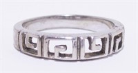 Sterling Silver 925 Geometric Design Ring Sz7 2.7g