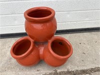 Clay flower pot decor