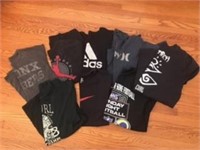 Box of used T-shirts: Air Jordan, Adidas, Nike
