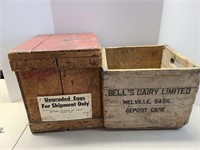 Wood Egg & Bell's Dairy Crates