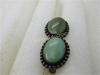 Vintage Southwestern Sterling Green Stone Earrings