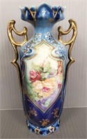 Royal Coburg Germany cobalt handled vase - 7" h