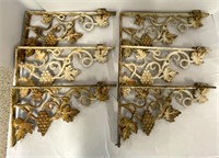 Six Matching Cast Iron Ornate Brackets