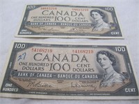 2 1954 $100.00 BILLS