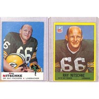 (2) Vintage Ray Nitschke Cards 1969/1967