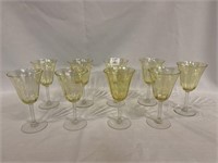 9 amber to clear crystal wine glasses