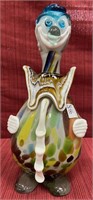 Murano glass clown decanter with stopper. Stopper