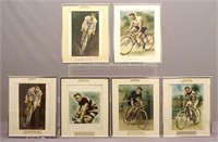 Set of Framed Bicycle Racer Prints