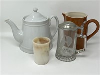 Teapots, Pitchers, Alabaster Cup