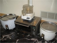 Toaster Oven, Food Processor, Rice Cooker