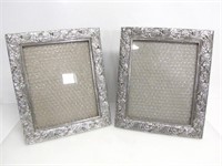 SILVER PAINTED WOOD STANDING PICTURE FRAMES UNUSED