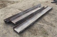 (4) Steel I-Beams, Approx 9ft-10ftx12"-14"x5"-7"