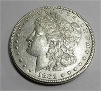 1881 p AU grade Morgan Silver Dollar