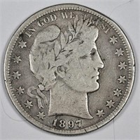 SUPER HTF 1897 S Barber Half Dollar